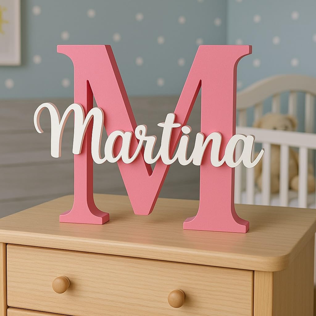 Nombre para mesa comunion | Letras decorativas personalizadas con nombre | Decoración habitación infantil, bodas, cumpleaños, bautizos, candy bar y mesas dulces |