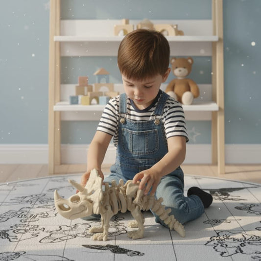 Triceratops esqueleto 3D – Dinosaurio educativo para