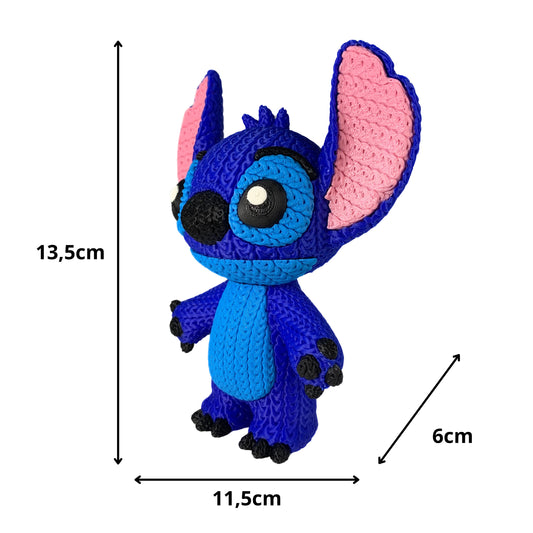 🧶💙 Stitch XL – ¡Con acabado efecto croché para un toque adorable!