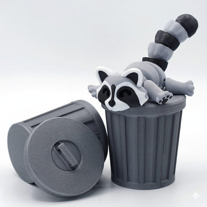 🦝 Mapache articulado en 3D – Figura de la Colección Animalitos de Dientes Mágicos – Ideal para packs de cumpleaños