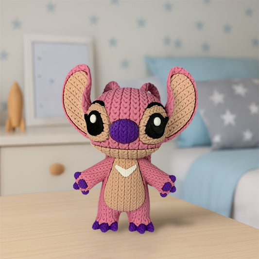 💗Angel – La versión más dulce del universo Stitch, ahora en 3D con efecto croché