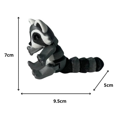 🦝 Mapache articulado en 3D – Figura de la Colección Animalitos de Dientes Mágicos – Ideal para packs de cumpleaños