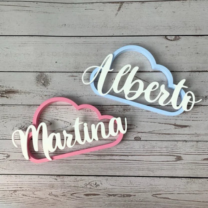 ☁️✨ Nombre personalizado sobre nube o estrella – Dulzura flotando en el aire
