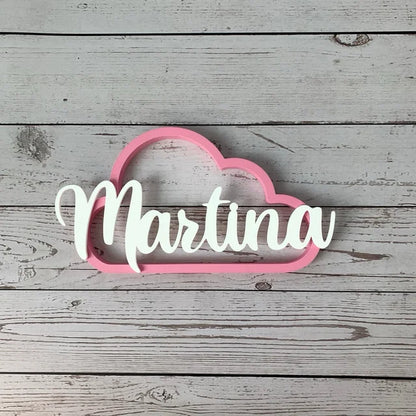 ☁️✨ Nombre personalizado sobre nube o estrella – Dulzura flotando en el aire