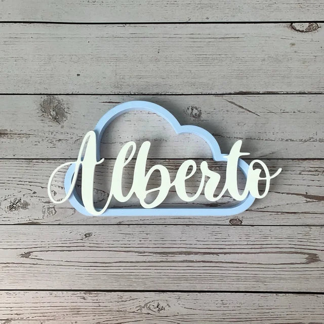 ☁️✨ Nombre personalizado sobre nube o estrella – Dulzura flotando en el aire
