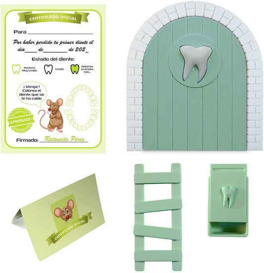 Puerta Diente - verde Mini Puerta Decorativa para Cuentos